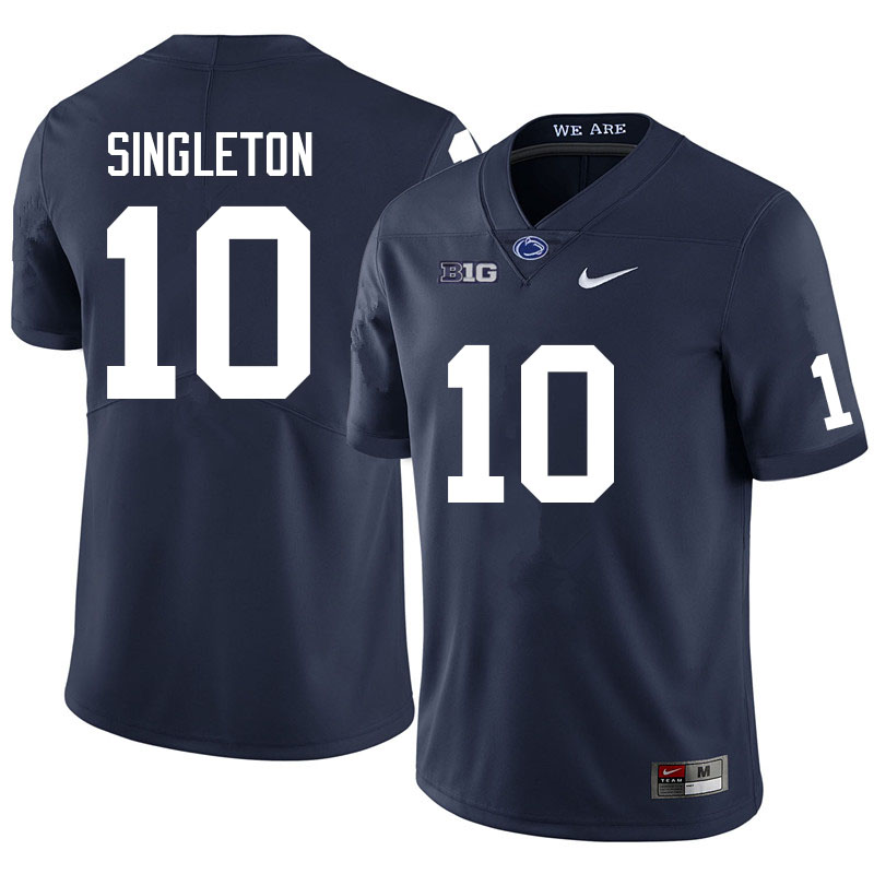 Men #10 Nicholas Singleton Penn State Nittany Lions College Football Jerseys Sale-Navy